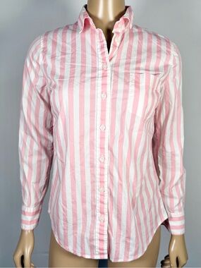 J.Crew Women’s Size Petite Small PS Striped Button Down Front Shirt Cotton Blend